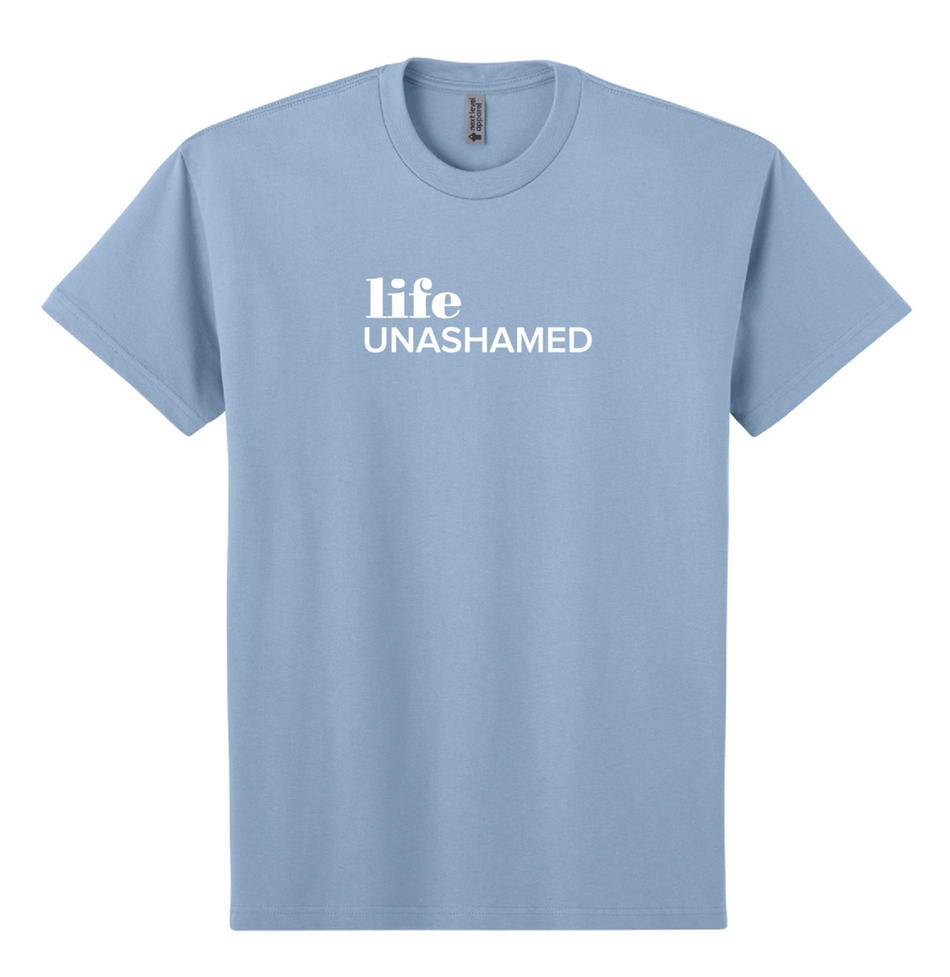 Live Boldly Tee - Stone Washed Blue